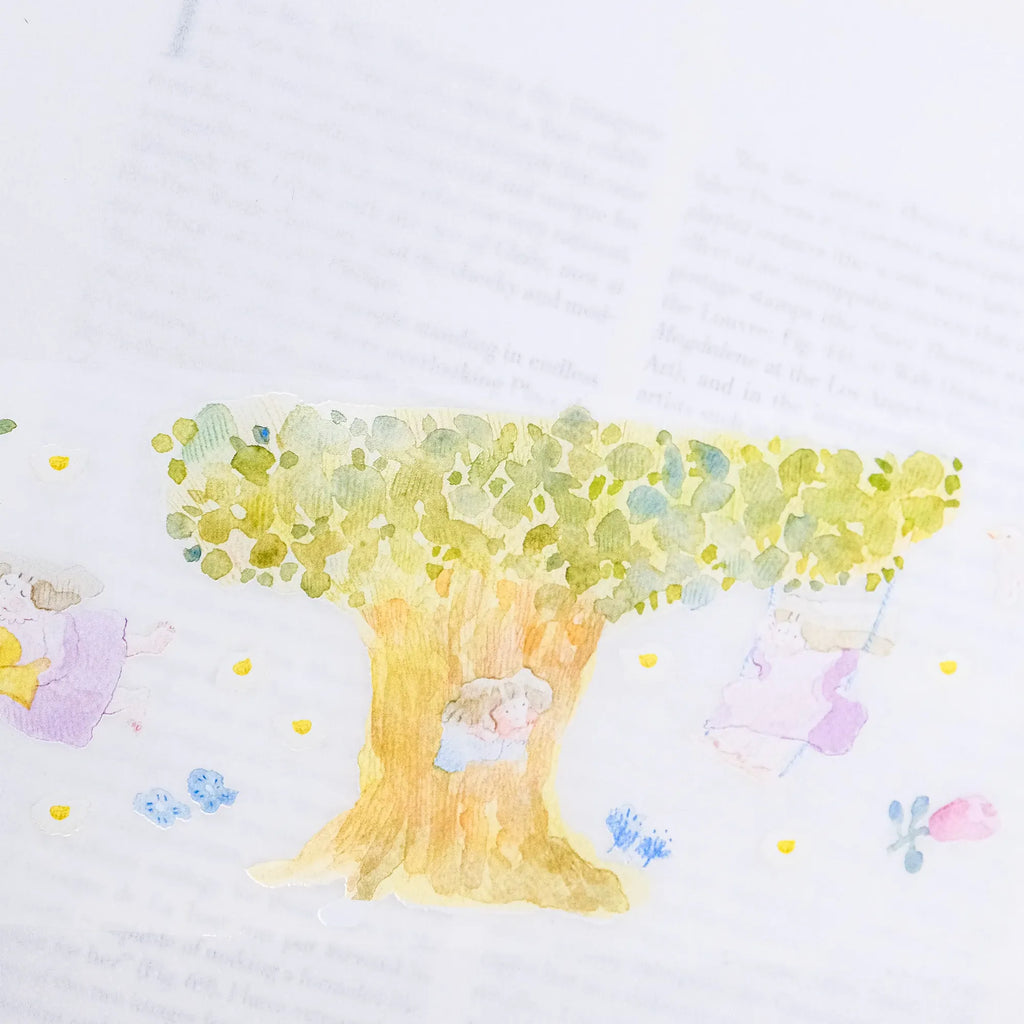 The Sound of Spring PET Tape by Dodolulu — colourful tree PET tape design, for journaling