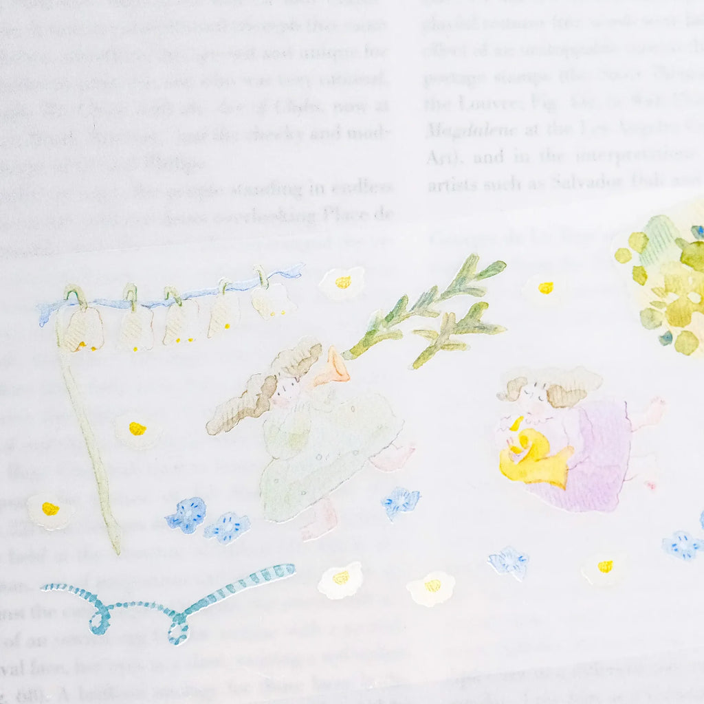 The Sound of Spring PET Tape by Dodolulu — pastel floral-and-butterfly PET tape pattern, for journaling