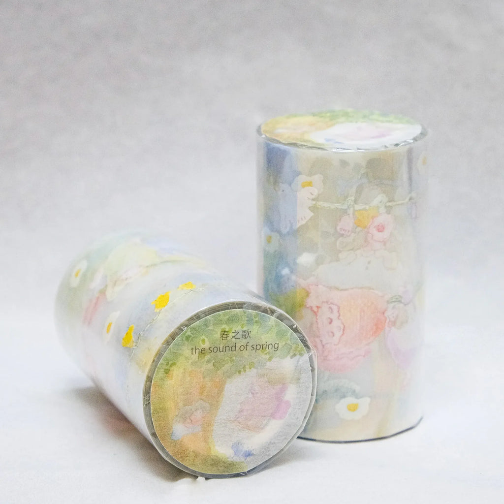 The Sound of Spring PET Tape by Dodolulu — two floral PET tape rolls, for journaling & deco