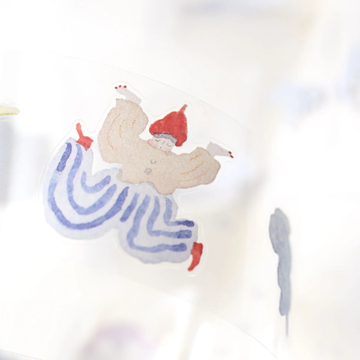 Miles Away .doremi. PET Tape by Dodolulu — dancing figure in a red hat PET tape close-up, for journaling
