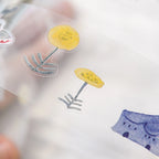 Miles Away .doremi. PET Tape by Dodolulu — small yellow-and-grey flower PET tape design, for journaling