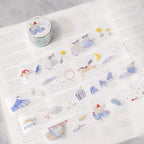 Miles Away .doremi. PET Tape by Dodolulu — PET tape roll with laid-out design pieces, for journaling