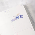 Miles Away .doremi. PET Tape by Dodolulu — bird and striped-ball PET tape in a journal spread, for journaling