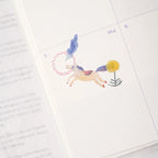 Miles Away .doremi. PET Tape by Dodolulu — unicorn-and-flower PET tape in a planner spread, for journaling