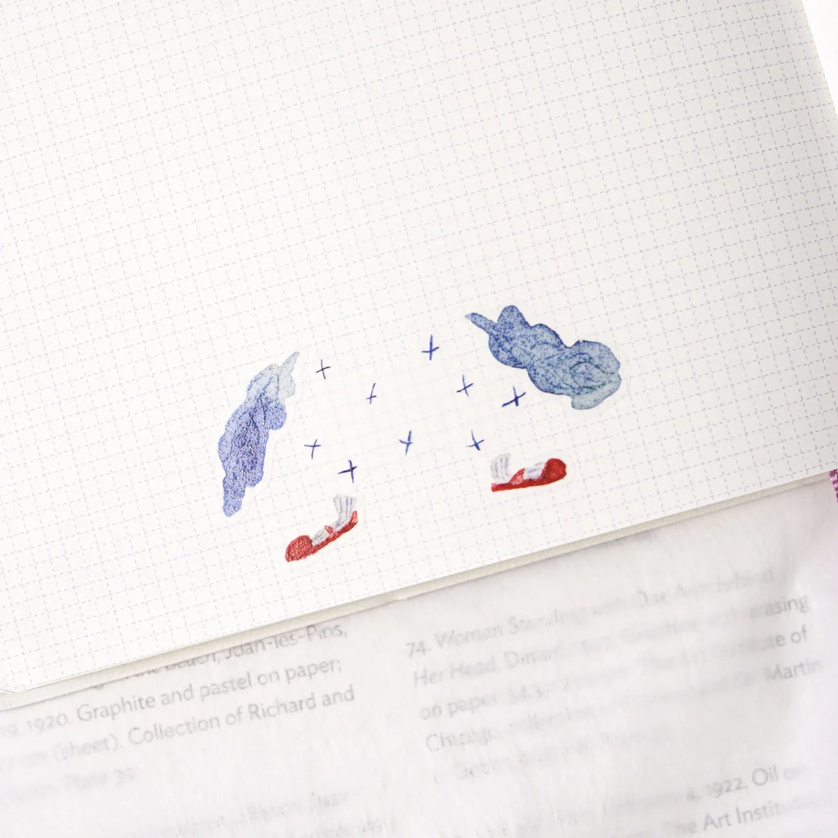 Miles Away .doremi. Washi Tape by Dodolulu — clouds and paper-planes washi tape in a notebook, for journaling