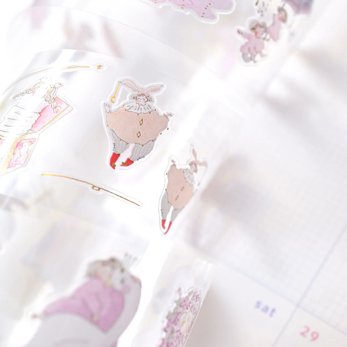 As If By Magic .doremi. PET Tape by Dodolulu — pastel character designs on clear PET deco tape, for journaling