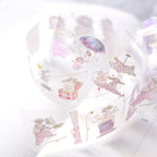 As If By Magic .doremi. PET Tape by Dodolulu — unicorn, cherub and umbrella PET deco tape roll, for journaling