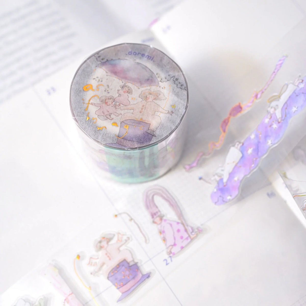 As If By Magic .doremi. PET Tape by Dodolulu — celestial and unicorn PET tape roll and design, for journaling