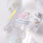 Nestled In Green .doremi. PET Tape by Dodolulu — pastel girl-and-rabbit PET tape close-up, for journaling