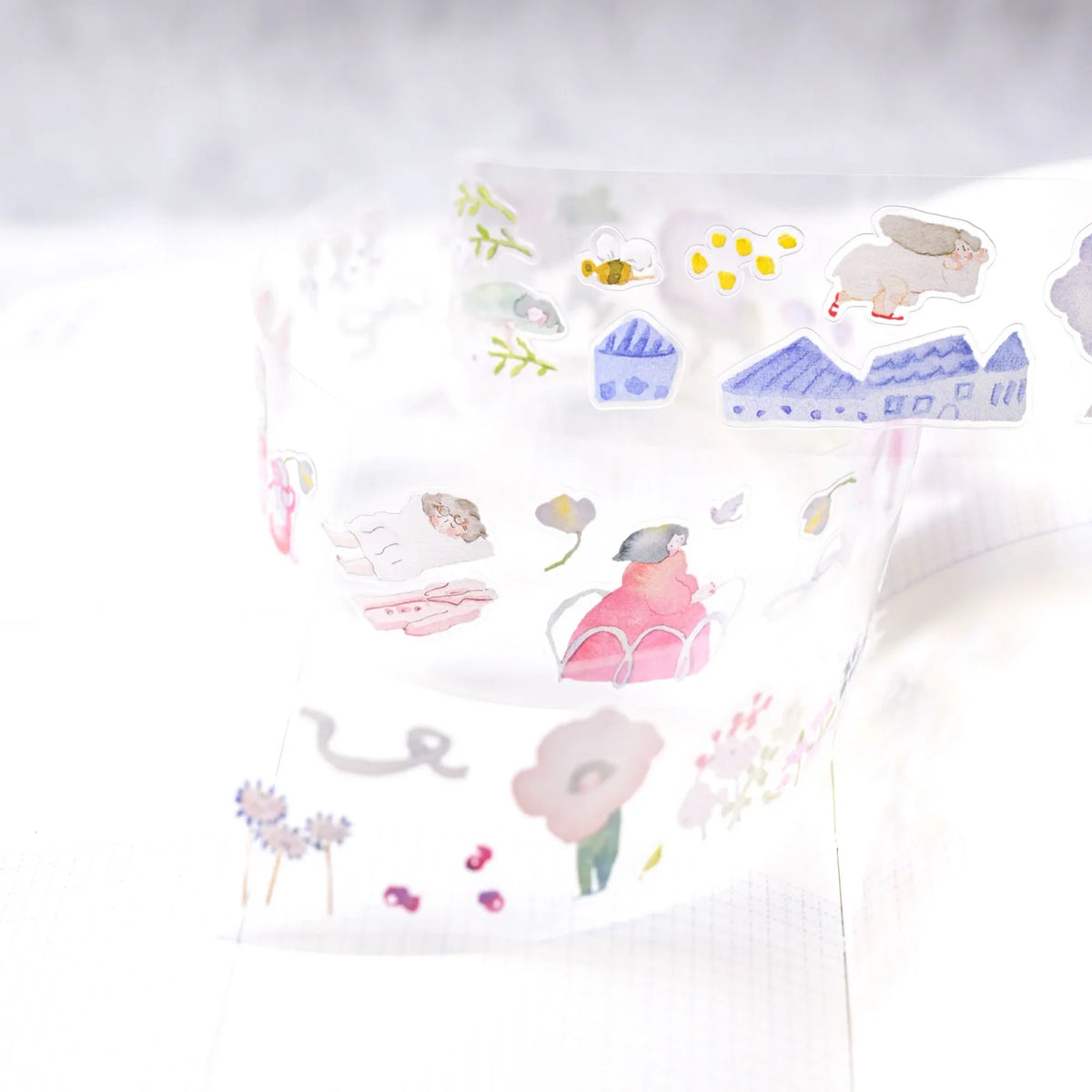 When Birds Sing .doremi. PET Tape by Dodolulu — pastel bird-and-flower PET tape design, additional view, for journaling