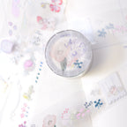 When Birds Sing .doremi. PET Tape by Dodolulu — floral round PET tape case, for journaling & deco