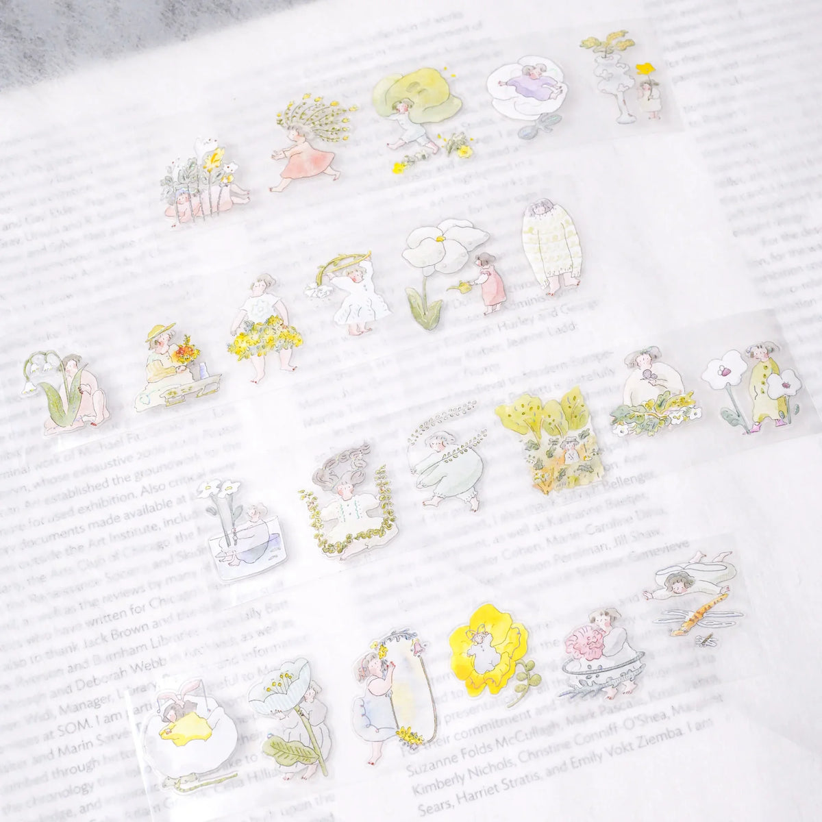 Nestled In Green .doremi. PET Tape by Dodolulu — fairies, flowers and butterflies PET tape design, for journaling