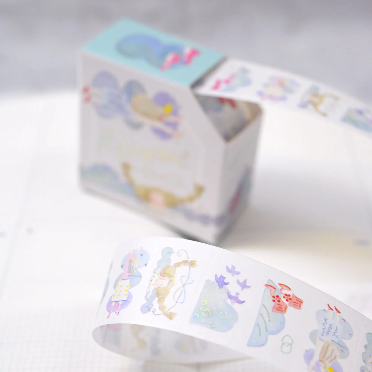 Reverie Foil Washi Label Tape by Dodolulu — mermaid-and-sea-creature washi label tape, for journaling