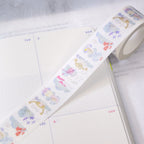 Reverie Foil Washi Label Tape by Dodolulu — pastel washi label tape across a planner, for journaling