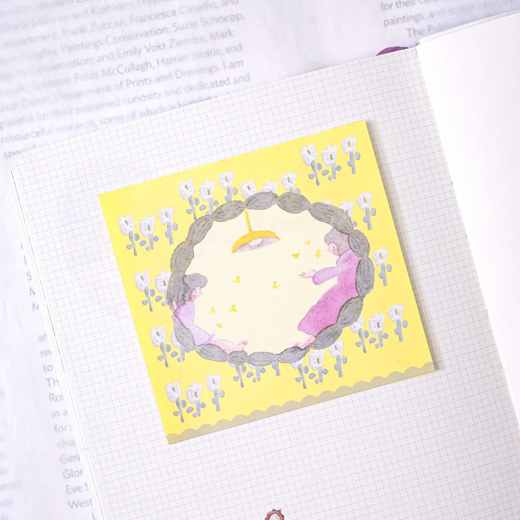 Follow The Bloom M6 Notebook Refills by Dodolulu — two-girls floral-border insert card, for journaling