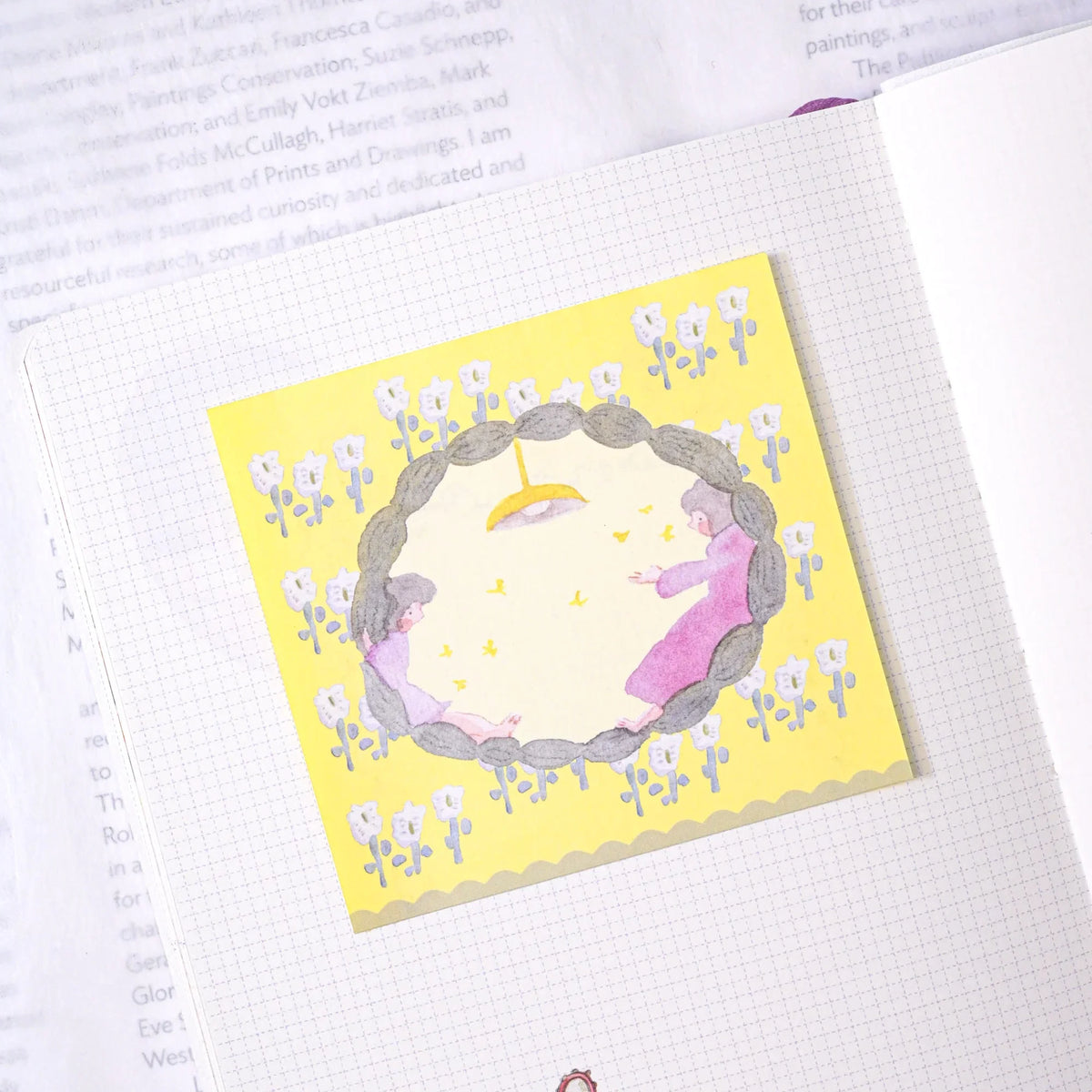 Follow The Bloom M6 Notebook Refills by Dodolulu — two-girls floral-border insert card, for journaling