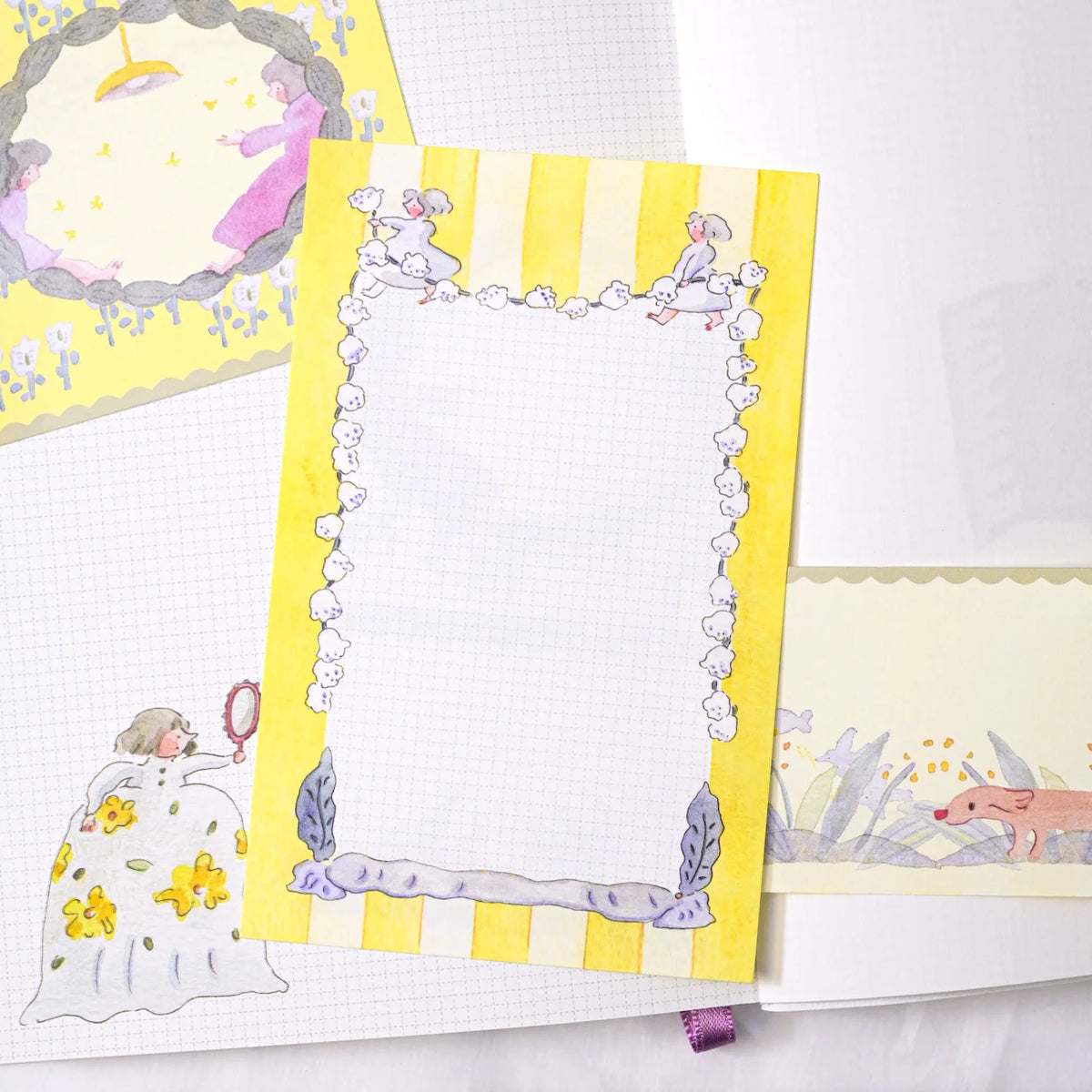Follow The Bloom M6 Notebook Refills by Dodolulu — rabbit-and-flower grid insert notepad, for journaling