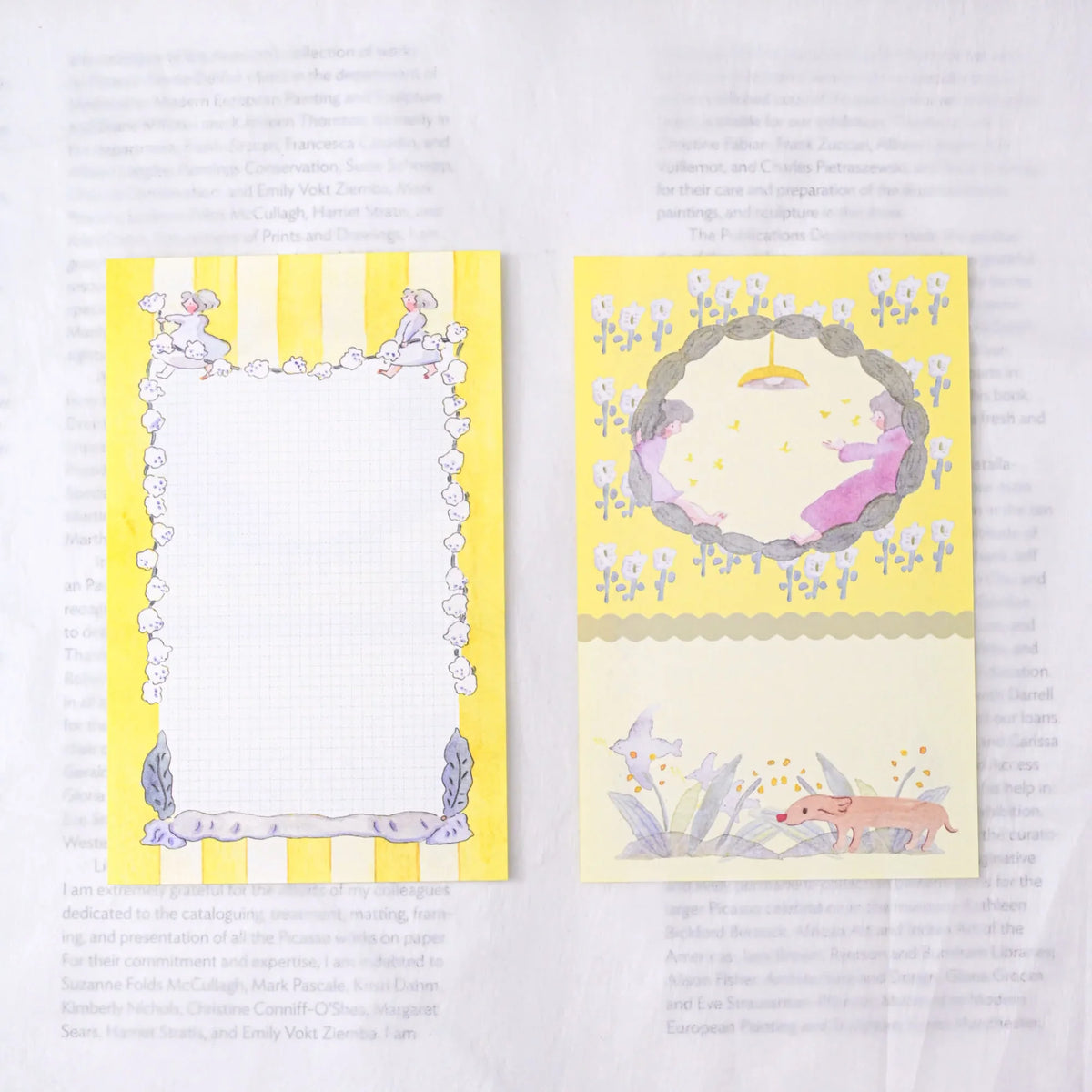 Follow The Bloom M6 Notebook Refills by Dodolulu — floral-and-bunny bordered insert cards, for journaling