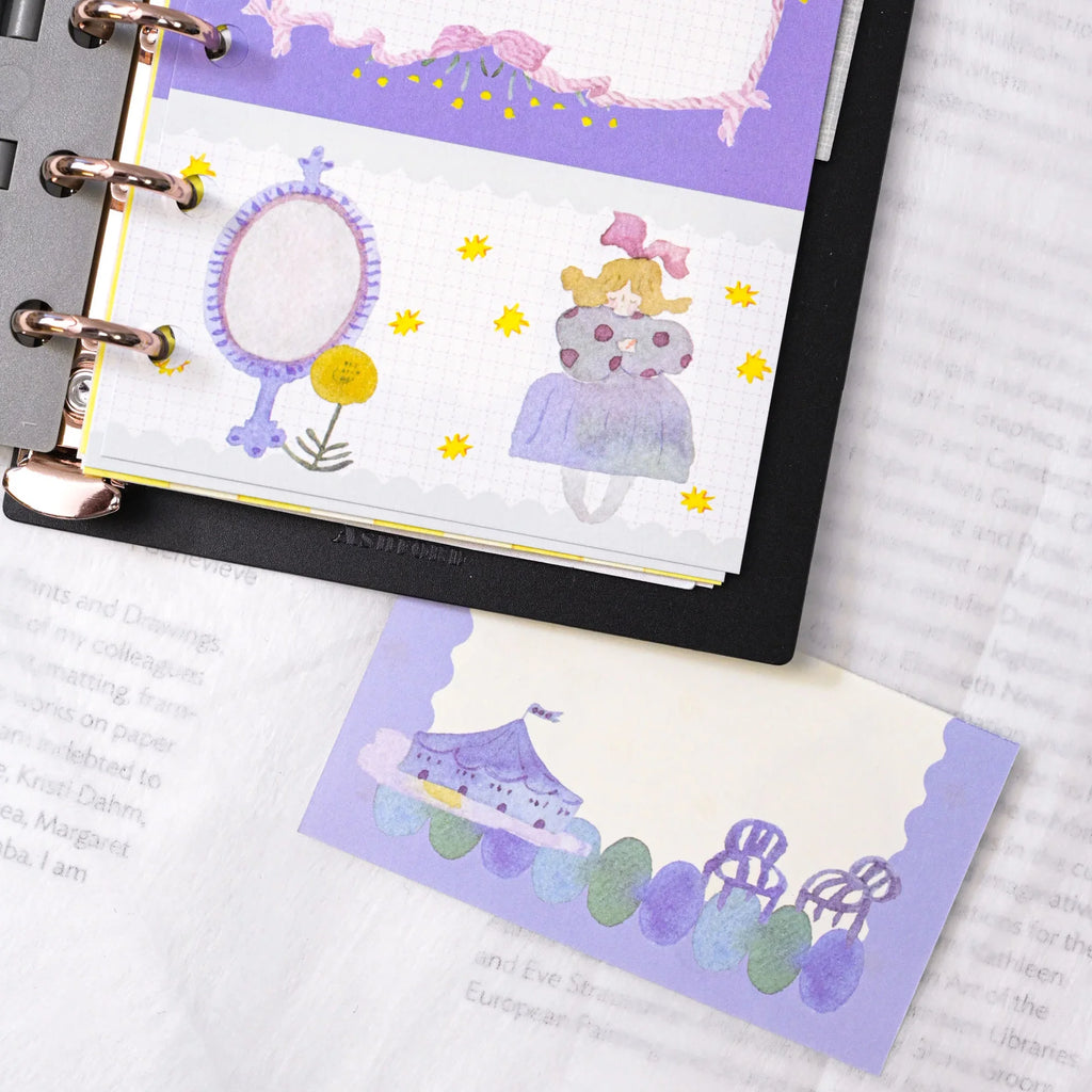 Night Dance M6 Notebook Refills by Dodolulu — lavender decorative insert strip in a ring notebook, for journaling