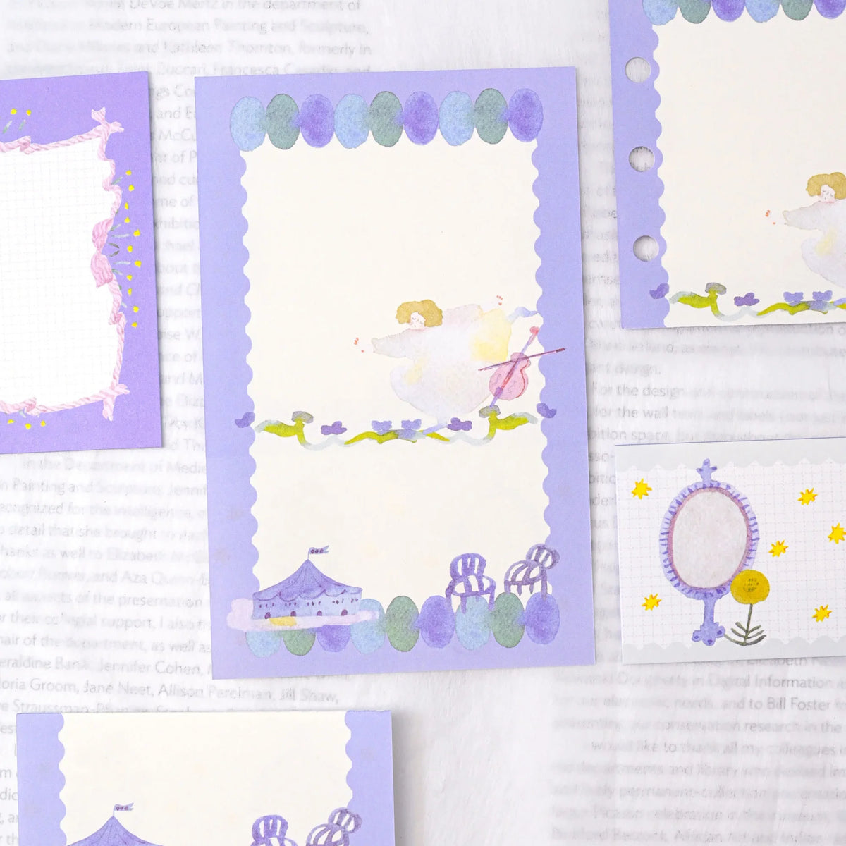 Night Dance M6 Notebook Refills by Dodolulu — fairy-and-castle lavender insert cards, for journaling