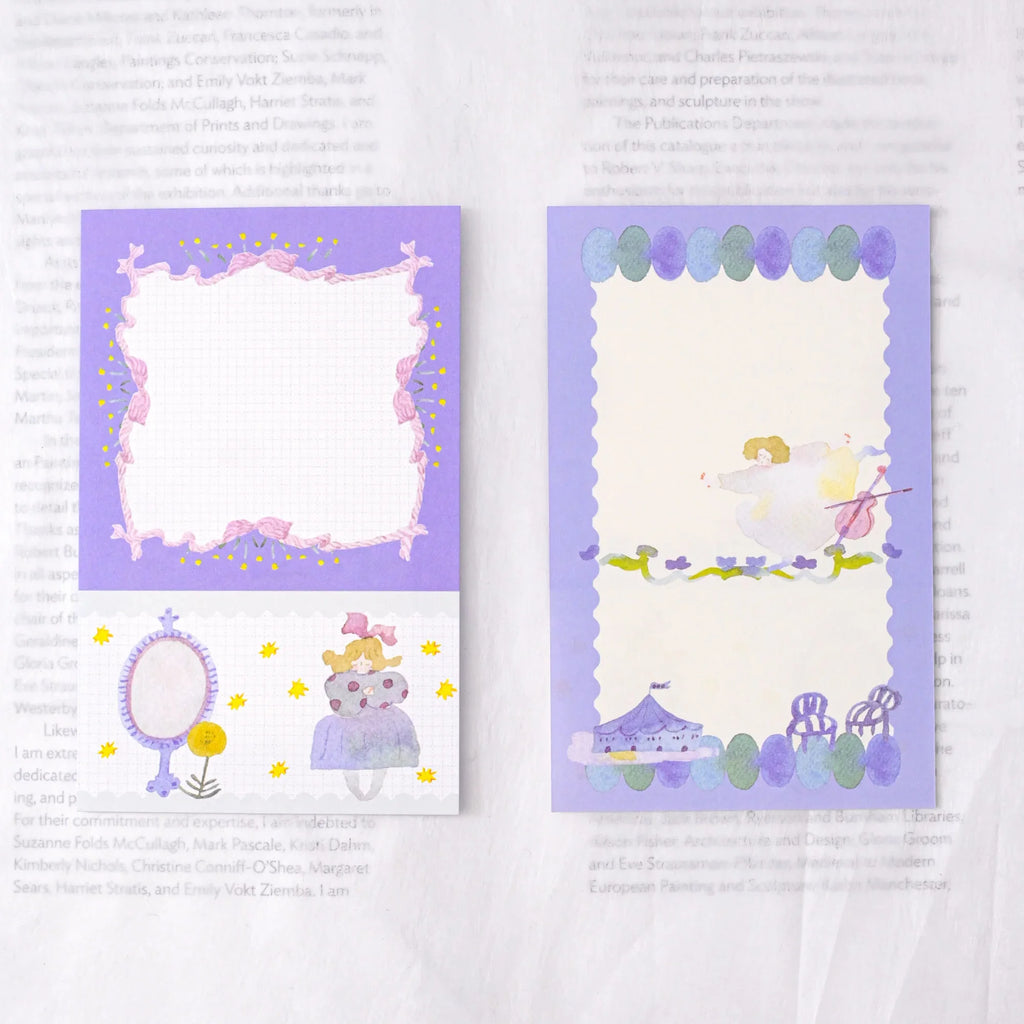 Night Dance M6 Notebook Refills by Dodolulu — three lavender illustrated memo inserts, for journaling