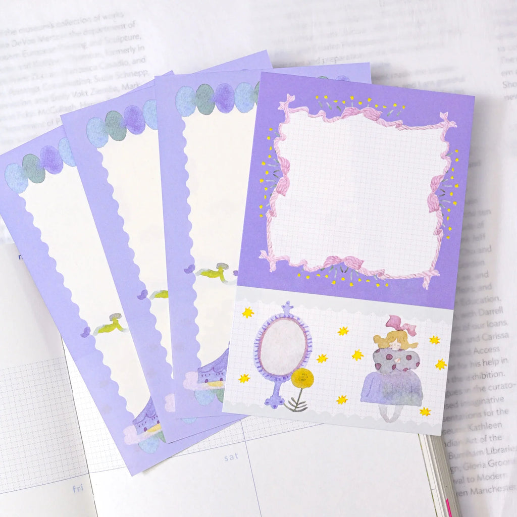 Night Dance M6 Notebook Refills by Dodolulu — lavender illustrated memo inserts, alternate view, for journaling