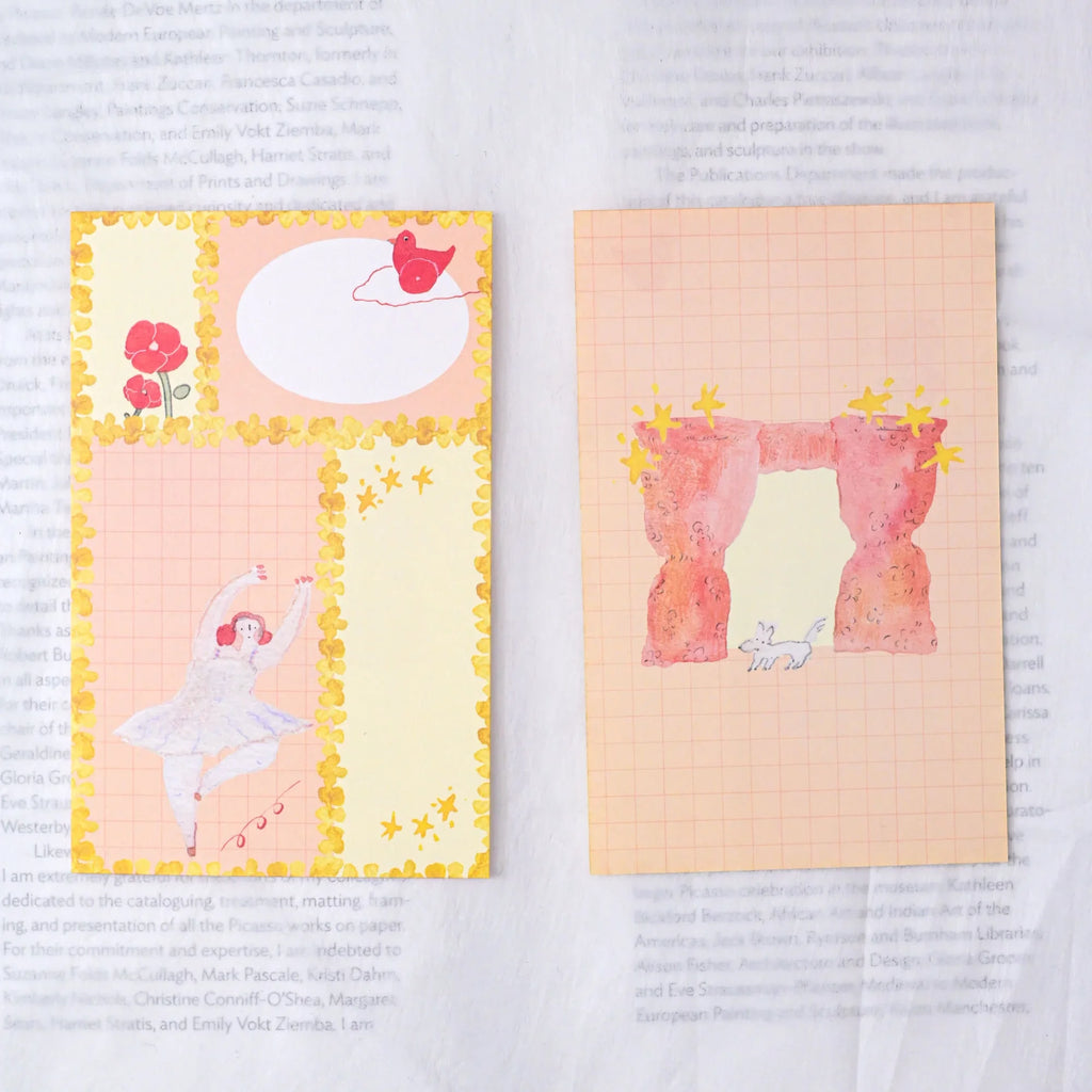 On Stage M6 Notebook Refills by Dodolulu — ballerina-and-curtain insert cards, for journaling