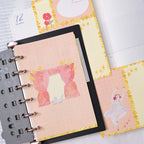 On Stage M6 Notebook Refills by Dodolulu — pink grid insert in a ring binder with stickers, for journaling
