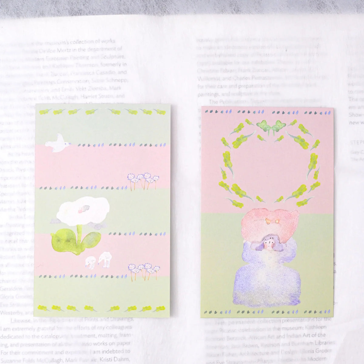 Growing Thoughts M6 Notebook Refills by Dodolulu — two floral illustrated insert cards, for journaling