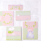 Growing Thoughts M6 Notebook Refills by Dodolulu — five pink-and-sage illustrated insert cards, for journaling