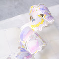 Easy Afternoon Memo Label Tape by Dodolulu — purple-dress-girl washi label tape unrolled, for journaling