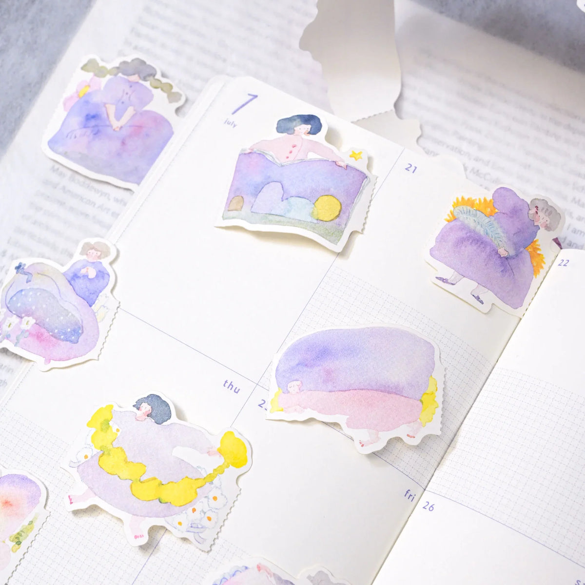 Easy Afternoon Memo Label Tape by Dodolulu — pastel girls label tape sticker sheet, for journaling
