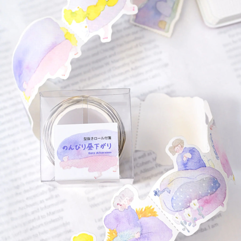Easy Afternoon Memo Label Tape by Dodolulu — boxed label tape roll with sticker sheets, for journaling