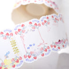 Berry Tales Memo Label Tape by Dodolulu — scalloped strawberry-and-cloud label tape, for journaling