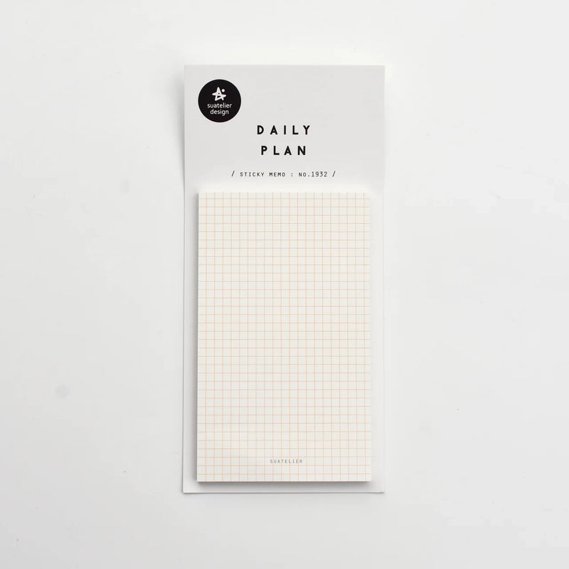 Daily Plan.26 sticky memo pad by Suatelier, grid design in packaging
