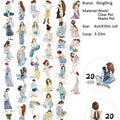 Washi tape with illustrations of people sitting, featuring the brand 'DingDing'.