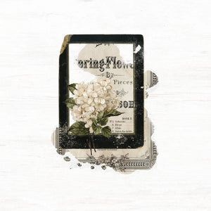 Nostalgia 01 Vinyl Sticker die-cut vintage watch face design with florals and text on white