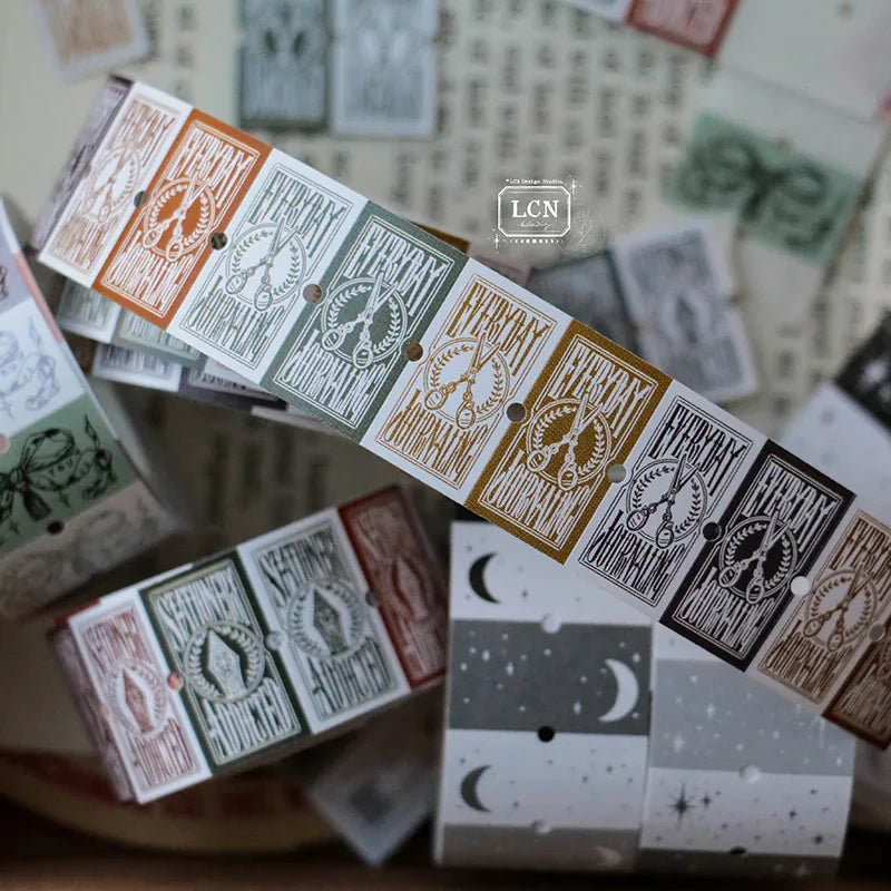 Everyday Journaling Label Sticker Tape by Lcn Studio boxed rolls with varied designs and branding