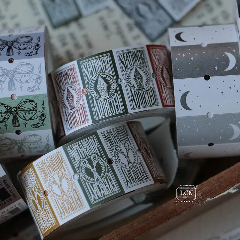 Everyday Journaling Label Tape vintage-style boxed rolls displayed on a wooden surface