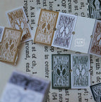 Collection of 'Everyday' brand labels on a textured paper background