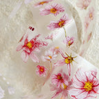 Floral design on a textured fabric background