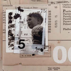 Film Noir 05 PET Tape vintage document collage with a black and white child photograph