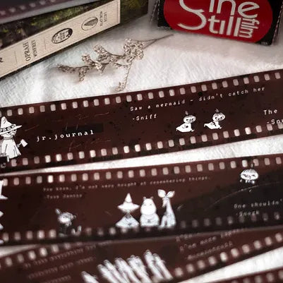 Stack of Jr. Journal notebooks decorated with Filmoomin ft. Moomin PET Tape character illustrations
