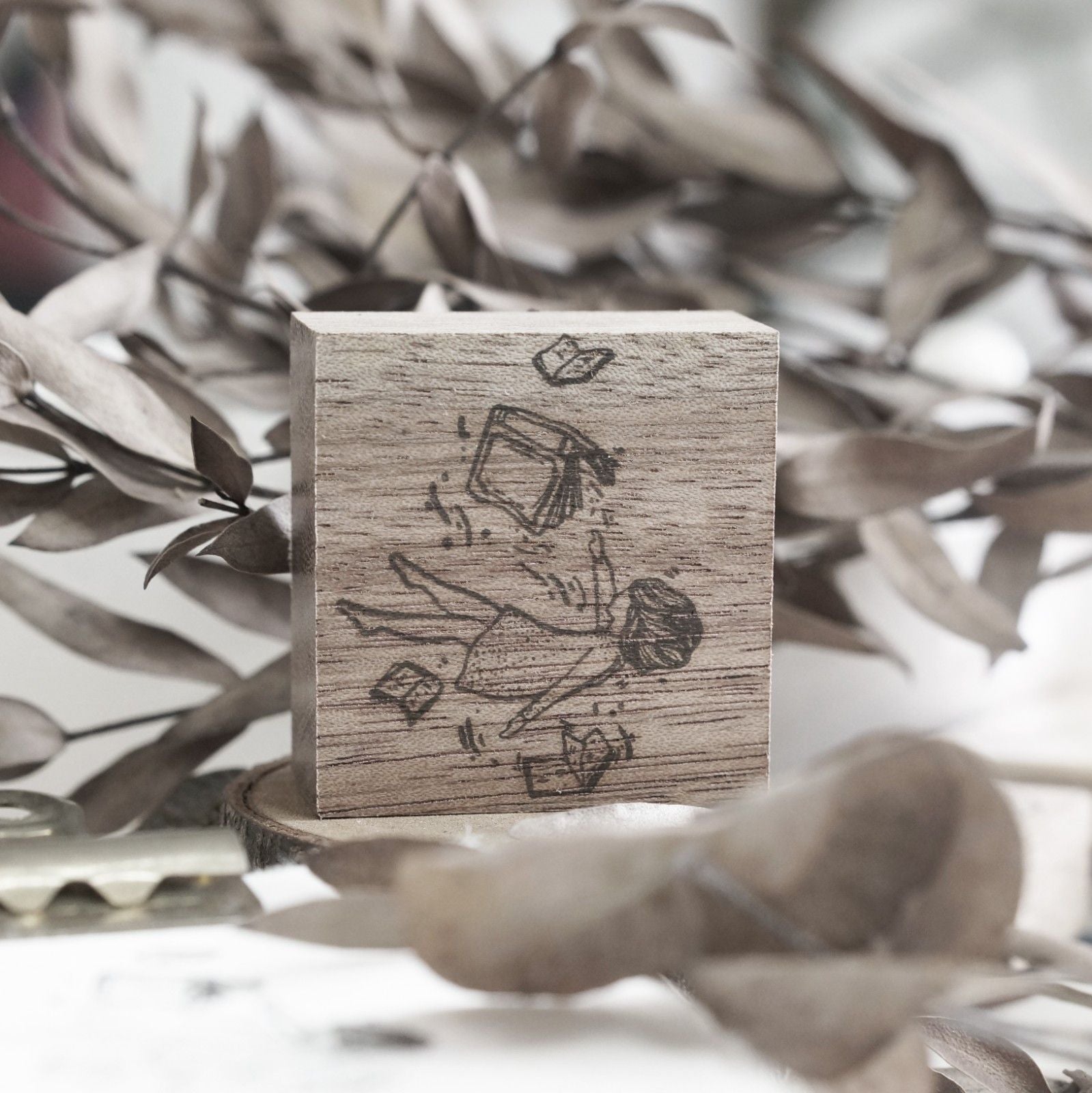 Floating Stories Rubber Stamp by Black Milk Project from the Pages of Me series, main view