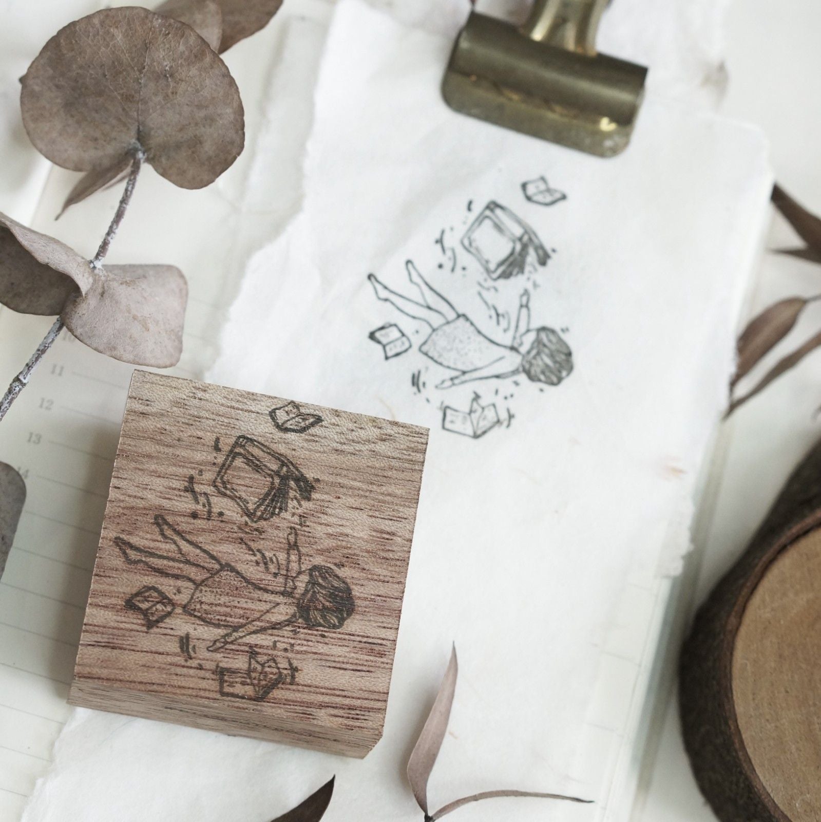 Alternate view of the Floating Stories Rubber Stamp showing its dreamy storytelling design