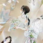 Floral Girls 58 PET Tape by DingDing — woman-with-flowers PET tape design sheet, for journaling