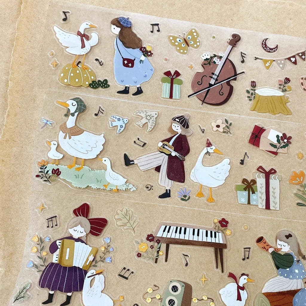 Forest Concert PET Tape by Yier — three strips of forest-music PET tape design, for journaling