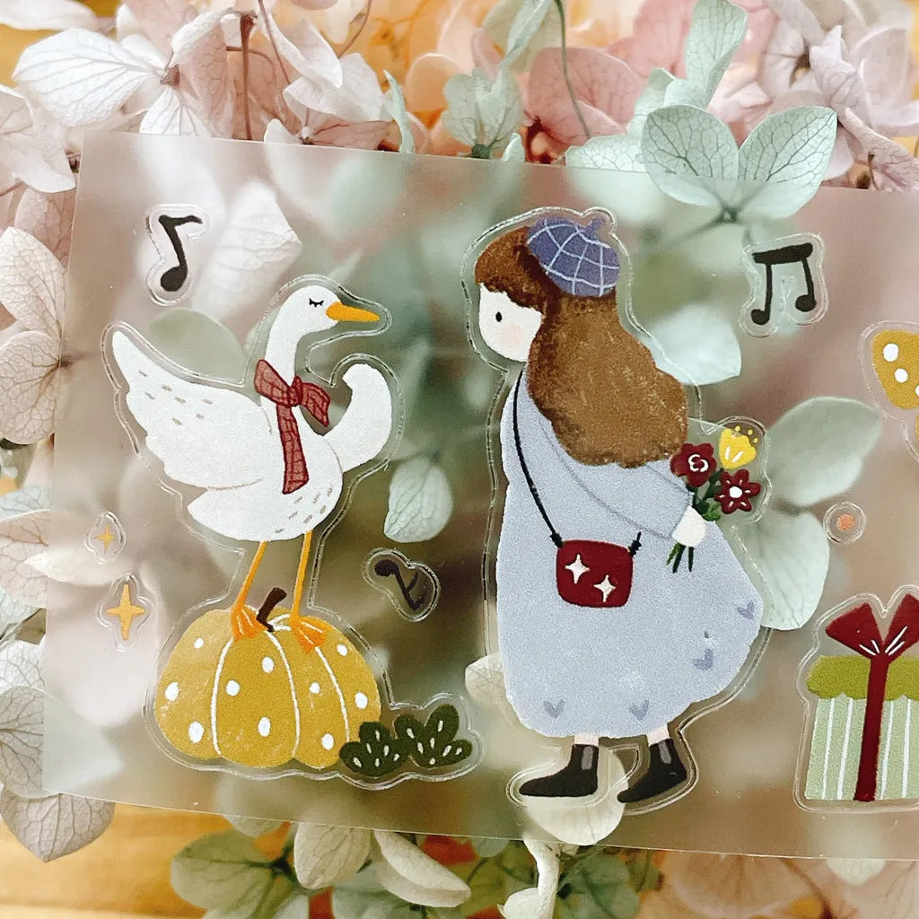 Forest Concert PET Tape by Yier — goose-on-a-pumpkin autumn PET tape design, for journaling