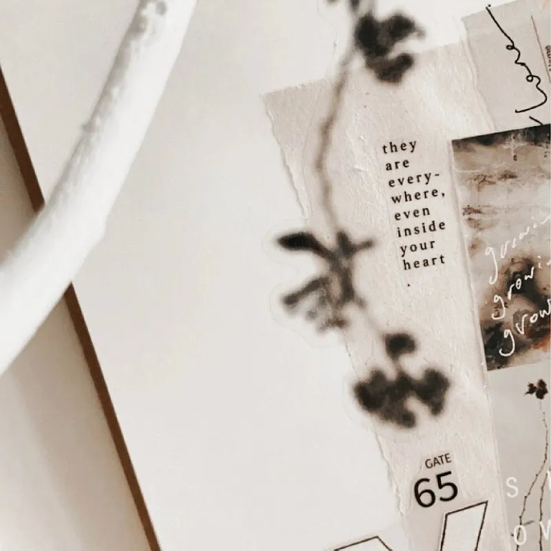 Collage of text and images with a focus on a quote and number '65'.