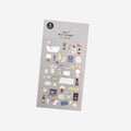 Sheet of daily life stickers on a white background